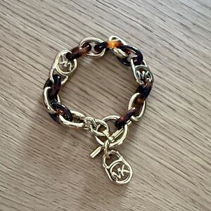 Michael Kors Gold and Tortoise Chain Bracelet